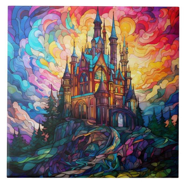 Azulejo Magical Castle  Stained Glass  (Frente)