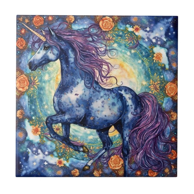Azulejo Mágico Unicornio Azul (Frente)