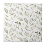 Azulejo Magnífico mosaico de cerámica forestal<br><div class="desc">Nuestra mágica colección de bosques cuenta con follaje y flores en una hermosa paleta de colores suaves, de color verde y dorado, para un ambiente de suave acuarela. Perfecto para cada temporada si buscas elegancia en un paquete romántico. Fácil personalización con un solo clic y gran variedad de follaje. Esta...</div>