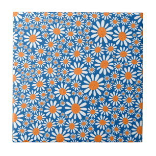 Azulejo Magnífico patrón retro de margarita