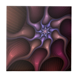 Azulejo Magnífico Resumen Brillante Fractal a rayas