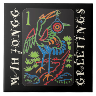 Azulejo Mah Jongg Bird Greetings Tile
