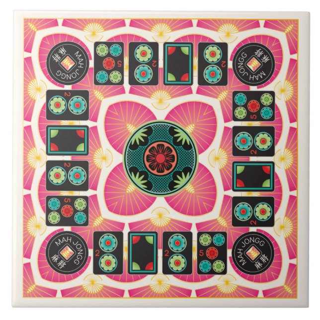 Azulejo Mah Jongg Fan 2025 Tile Cerámico (Frente)