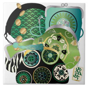 Azulejo Mah Jongg Purses Green Tile