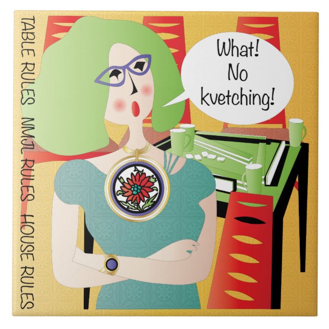 Azulejo Mah Jongg Sayings Kvetching (Frente)