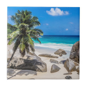 Azulejo Mahe Seychelles Carana Beach Poster regalo