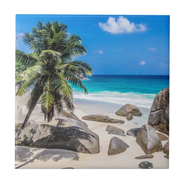 Azulejo Mahe Seychelles Carana Beach Poster regalo (Frente)