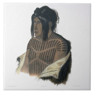 Azulejo Mahsette-Kuiuab, jefe de los indios del Cree,