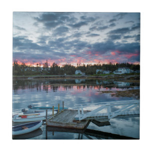 Azulejo Maine, Newagen, puerto deportivo al atardecer 2 2