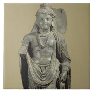 Azulejo Maitreya, Gandhara (esquisto gris)