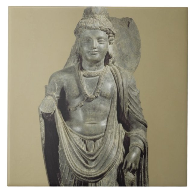 Azulejo Maitreya, Gandhara (esquisto gris) (Frente)