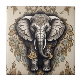 Azulejo Majestic Elephant Mandala