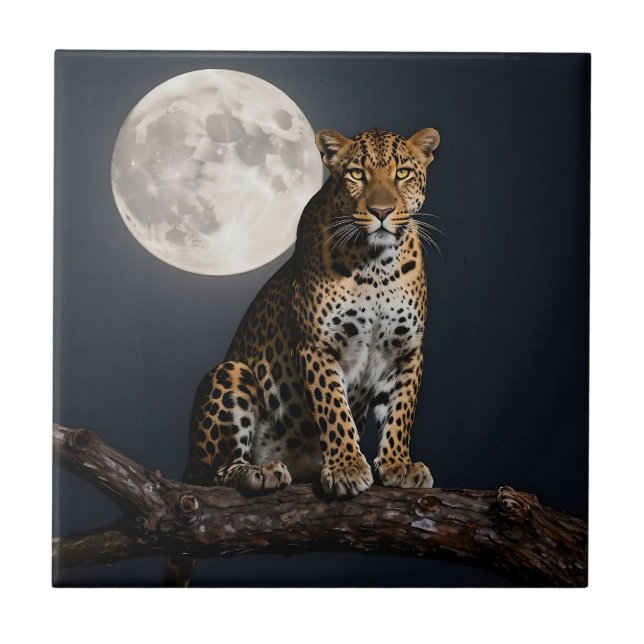 Azulejo Majestic Leopard and Full Moon   (Frente)