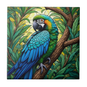 Azulejo Majestic Parrot Art Home Decoración Cerámica Tile