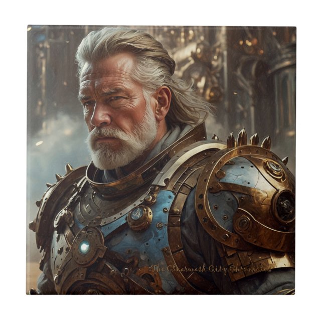 Azulejo Majestic Regal Steampunk King Tile Cerámico (Frente)