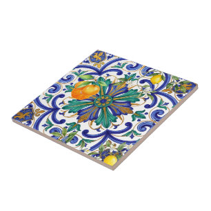 Azulejo Majestuosa mayólica barroca italiana 