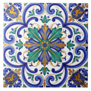 Azulejo Majestuosa mayólica barroca italiana