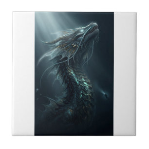 Azulejo Majestuoso Dragón Marino de Escala Dorada - Guar d