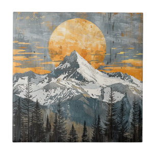 Azulejo Majestuoso paisaje montañoso - Naturaleza rústica