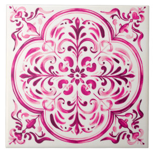 Azulejo Majolica Rosa