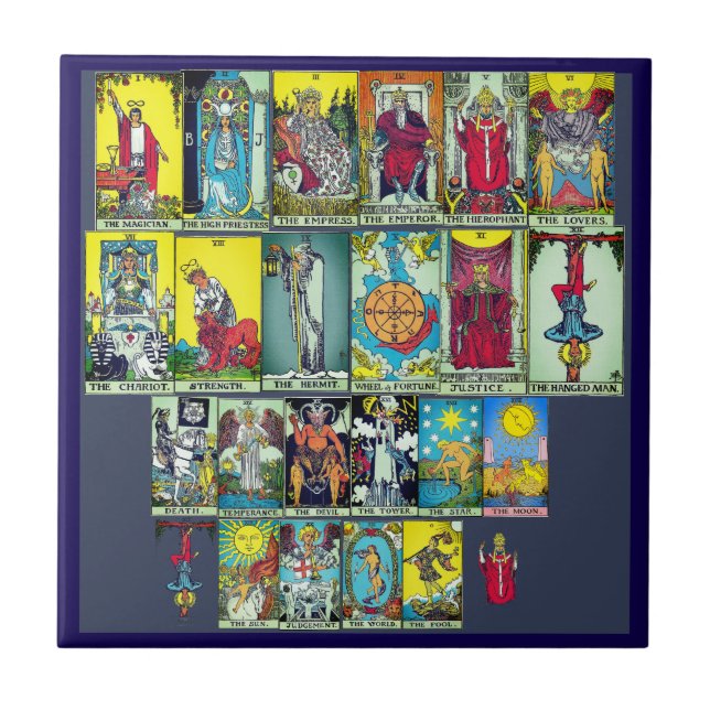 Azulejo Major Arcana Tarot Cards Ceramic Tile (Frente)