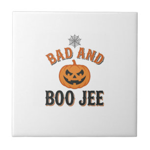 Azulejo Malvado y Boo Jee Calabaza Gráfica de Halloween_1