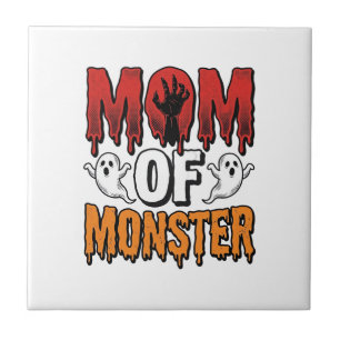 Azulejo Mamá de Monstruo Diseño de Camiseta Vintage de Hal