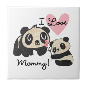 Azulejo Mamá del amor de las pandas I