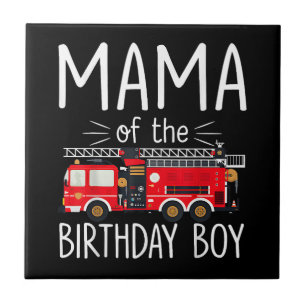 Azulejo Mamá del niño cumpleaños bombero camión bombero Fa