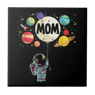 Azulejo Mamá del niño de cumpleaños astronauta espacial 1e