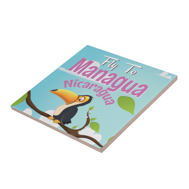 Azulejo Managua, poster de viajes de cosecha de Nicaragua (Lado)