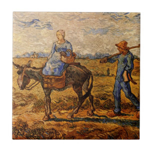 Azulejo Mañana, Pareja de Campesinos por Vincent van Gogh