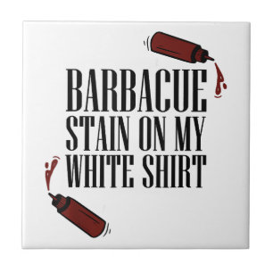 Azulejo Mancha de barbacoa en mi blanco