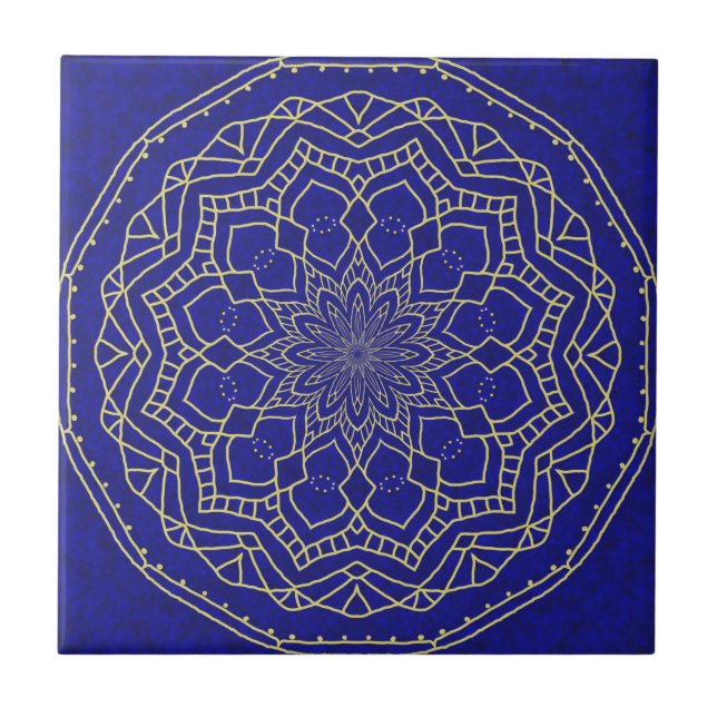Azulejo Mandala azul (Frente)