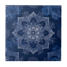 Mandala azul de la Marina Boho artística