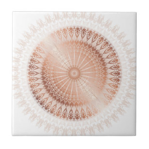 Azulejo Mandala Blanco de Oro Rosa