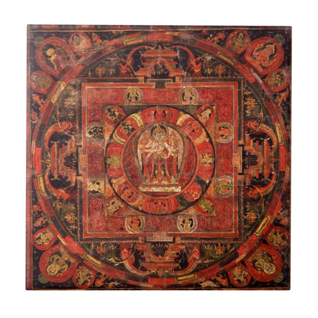 Azulejo Mandala budista de compasión (Frente)