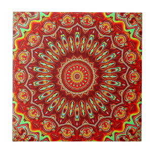 Azulejo mandala colorido