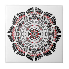 Azulejo Mandala de arte nativo americano del Pacífico noro