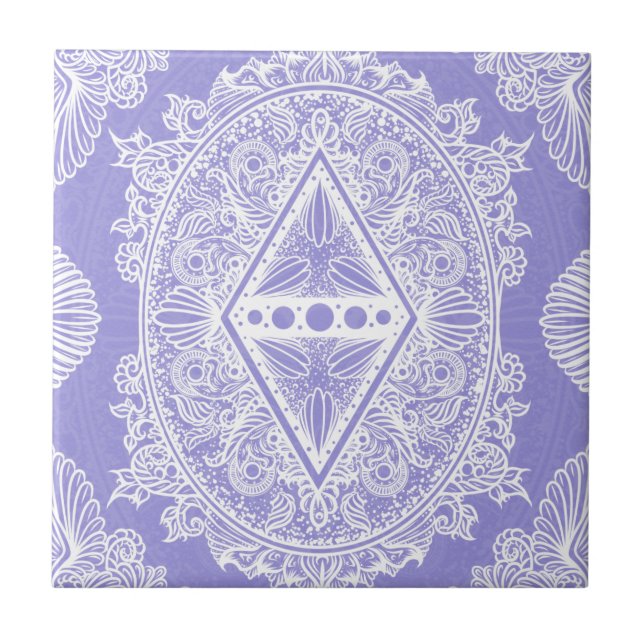 Azulejo Mandala de Diamante Celeste (Frente)