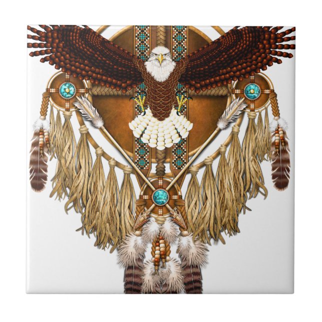 Azulejo Mandala de Eagle calvo - revisada (Frente)