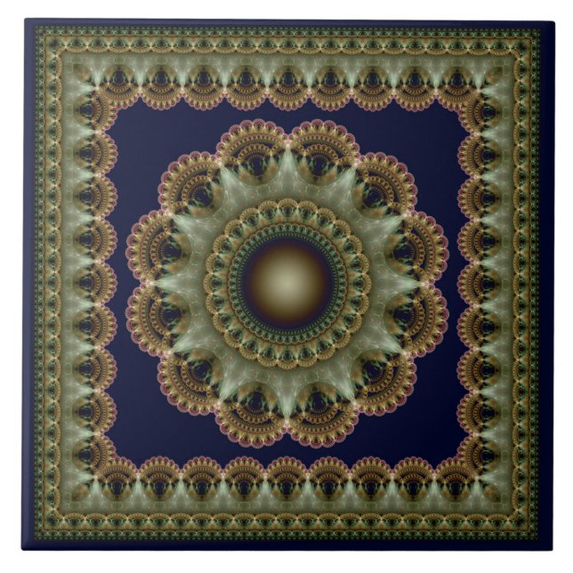 Azulejo Mandala de ornamento brillante (Frente)