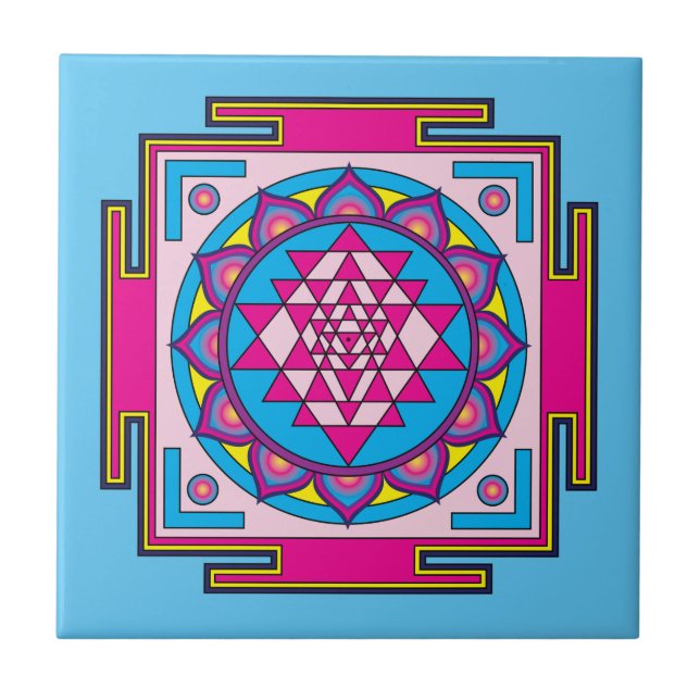 Azulejo Mandala de Sri Yantra (Frente)