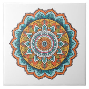 Azulejo mandala de varios colores