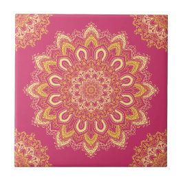 Azulejo Mandala elegante moderna rosa Moda Boho