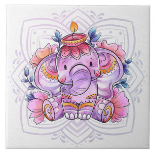 Azulejo Mandala Elephant/Ganesh