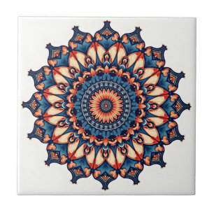 Azulejo Mándala en blanco