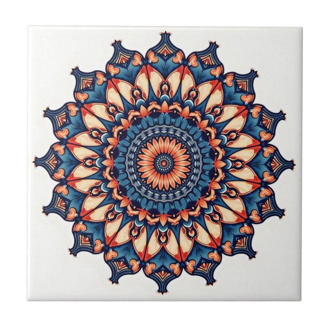 Azulejo Mándala en blanco (Frente)