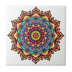 Azulejo Mandala en blanco