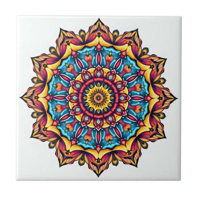 Azulejo Mandala en blanco (Frente)